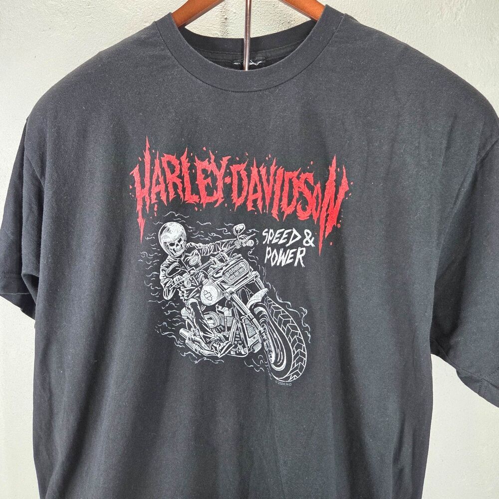 Harley Davidson Orlando Florida Speed & Power Skull Graphic T Shirt Sz XL